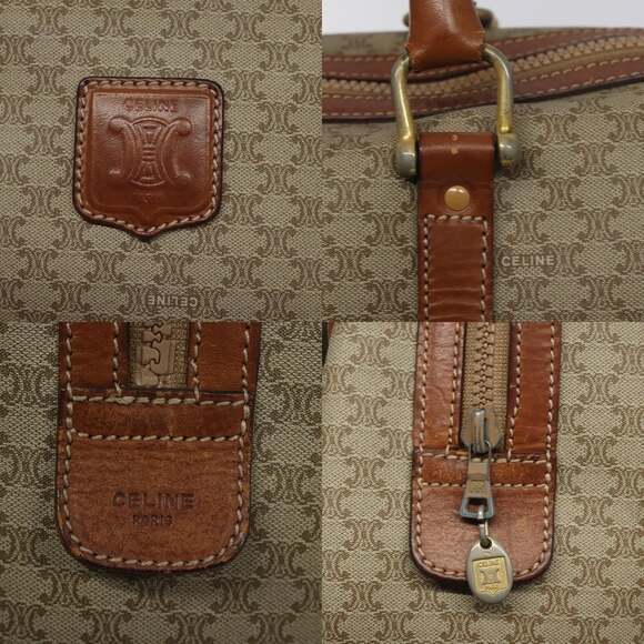 CELINE Macadam Canvas Boston Bag Beige - Picture 11 of 13